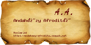 Andaházy Afrodité névjegykártya